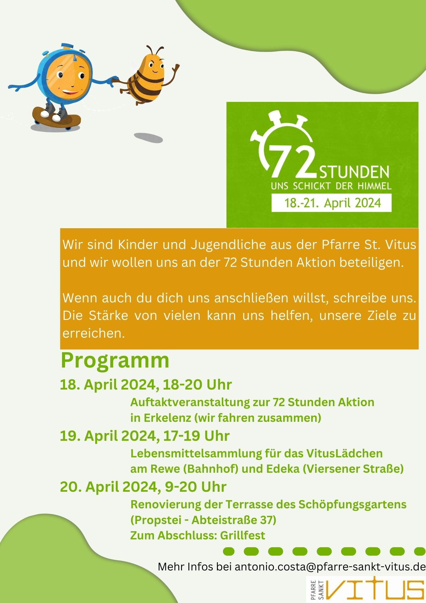 Programm 72 Stunden Aktion 2024 (c) Pfarre St. Vitus