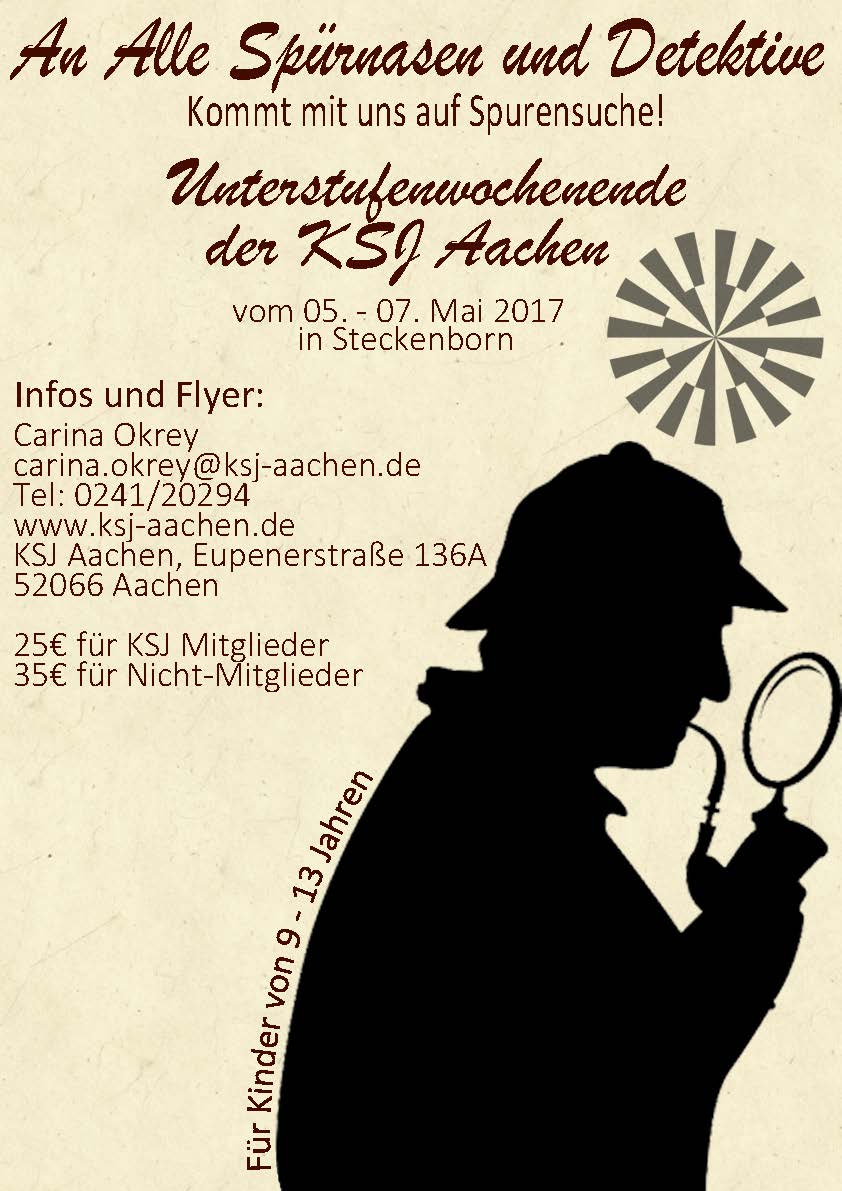 Flyer Detektiv (c) KSJ Aachen
